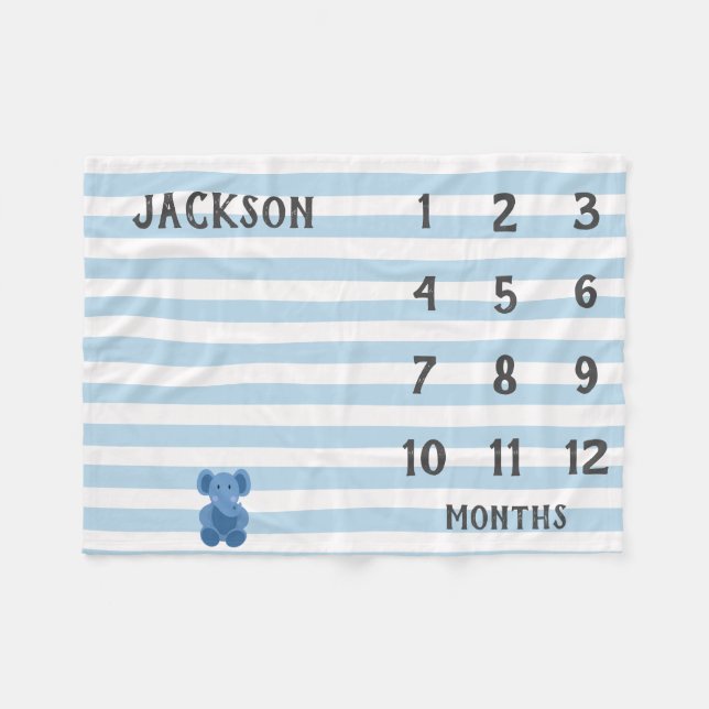 Couverture de jalon moderne Blue Elephant Baby (Devant (Horizontal))