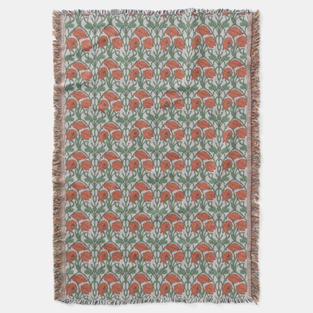 Couverture de jet Art Nouveau floral (devant Vertical)