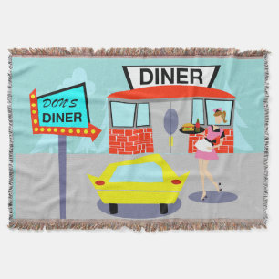couverture de jet de wagon-restaurant des années