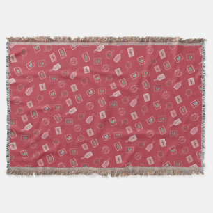 Couverture de jet vintage rouge de Noël