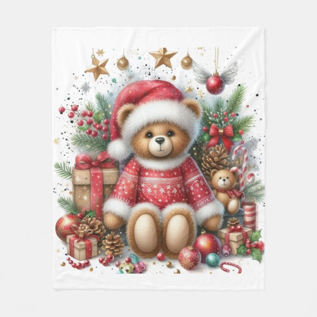Couverture de la flotte d'ours en peluche Noël (Devant)