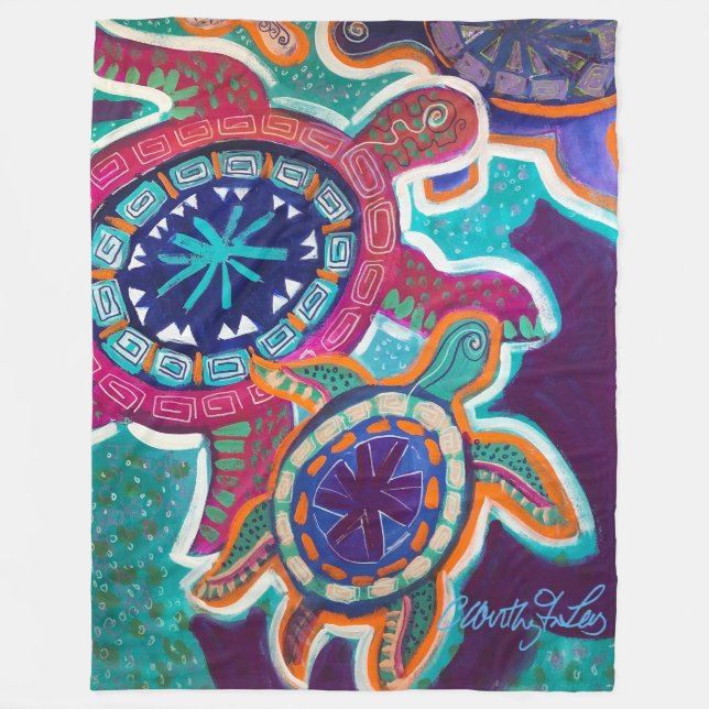 couverture de la tortue 60x80 avec l'art 0riginal (Devant)