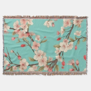 Couverture de lancement en fleurs de cerisier turq