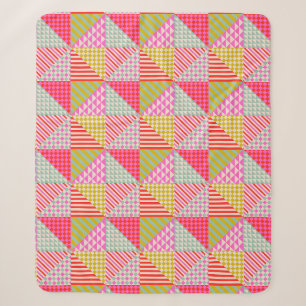 Couverture de lecture sherpa patchwork colorée