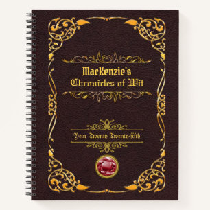 Couverture de livre classique Ornament or en cuir