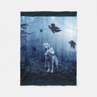 couverture de loup, jet de loups blancs, décor de