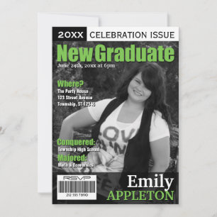 Couverture de magazine Green Graduation Invitation