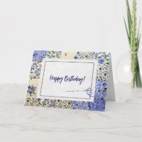 Couverture de naissance bleue avec carte à aiguill