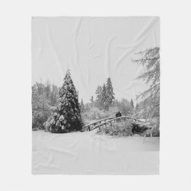 Couverture de Noël Couverte de neige Arbres couver (Devant)