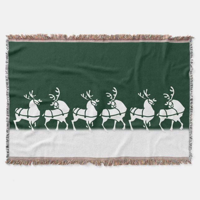 Couverture de Noël Reindeer Jetez les couvertures (Devant)