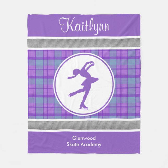 Couverture de patinage pourpre de plaid d'amoureux (Devant)