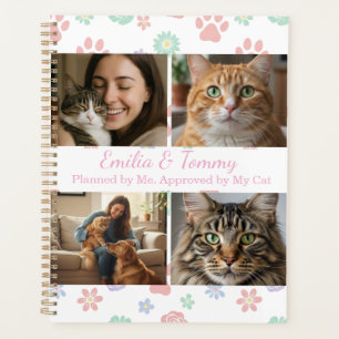 Couverture de planner avec photos et noms personna