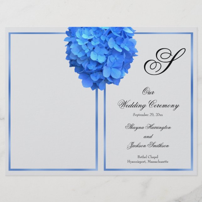 Couverture de programme de mariage à monogramme fl (Devant)
