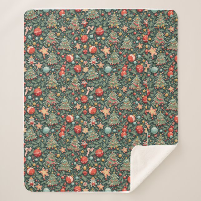 couverture de sherpa à motifs de Noël (Devant)
