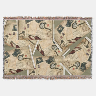 Couverture Décor vintage d'antiquité Jetée Blanche