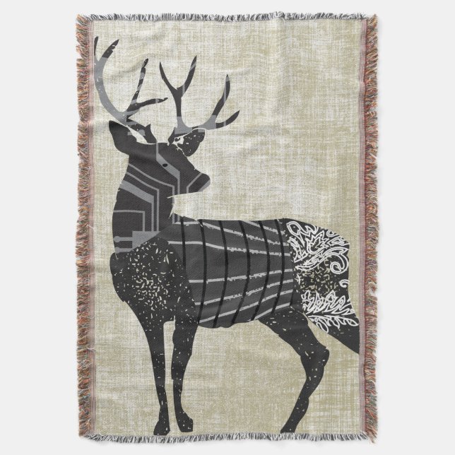 Couverture Deer Geometry Abstrait Motif Lodge Boys (devant Vertical)
