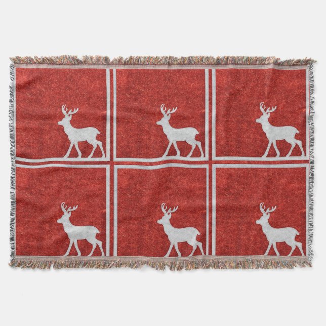 Couverture Deer Rustic Cabine Noël Blanche de Noël Jeter (Devant)