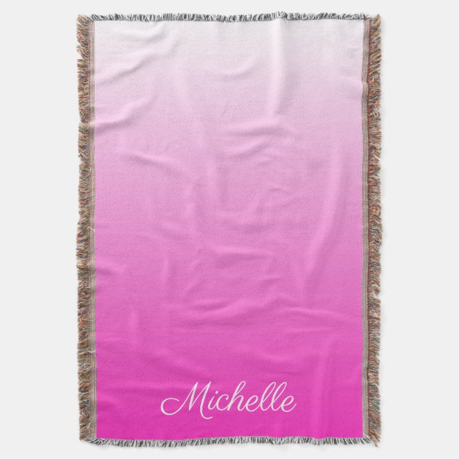 Couverture dégradé personnalisé à deux tons foncé rose chaud (devant Vertical)