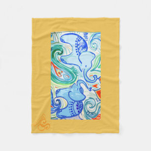 Couverture d'éléphant d'Asie de maman et de bébé