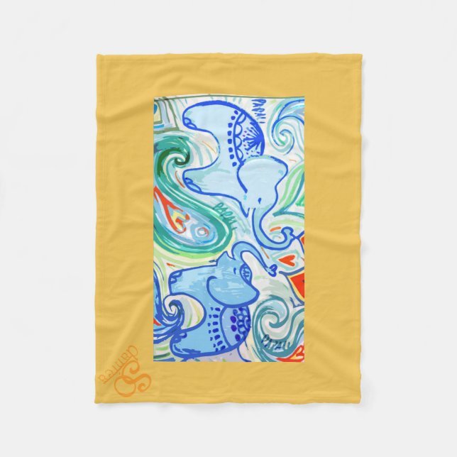 Couverture d'éléphant d'Asie de maman et de bébé (Devant)