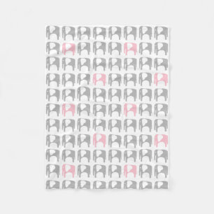 Couverture d'éléphant - gris et rose
