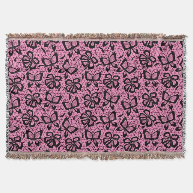 Couverture dentelle motif à papillons (Devant)
