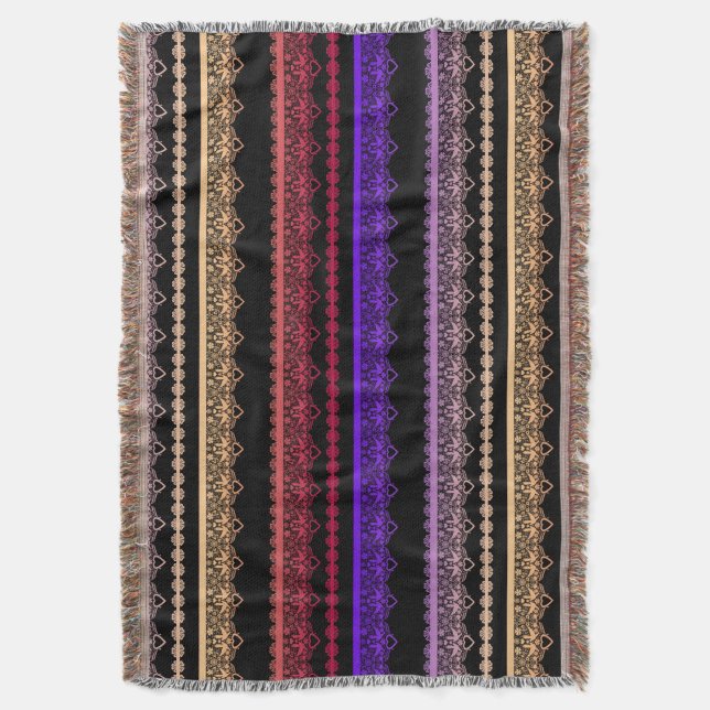 Couverture Dentelle multicolore sur noir (devant Vertical)