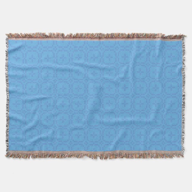 Couverture Deux nuances de Bleu Gallois Tapisserie Motif (Devant)