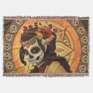 Couverture Dia De Los Muertos Throw Pillow
