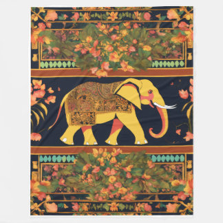 Couverture d'impression d'éléphant indien - douce,