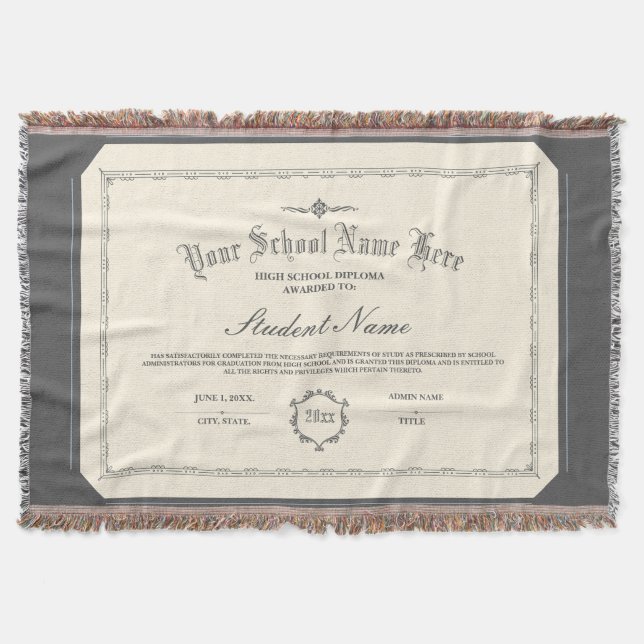 Couverture Diplôme personnalisé traditionnel Charbon (Devant)