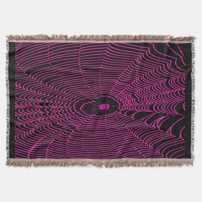 Couverture Doodle Artistique Halloween Spider Cobweb En Rose (Devant)