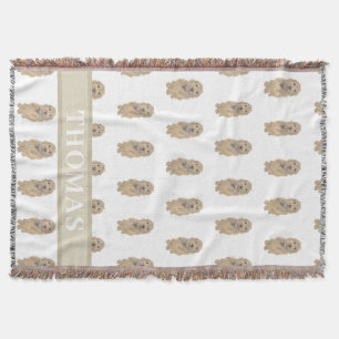 Couverture Doodle doré Apricot personnalisé réversible