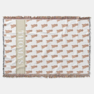 Couverture Doodle doré rouge Apricot personnalisé