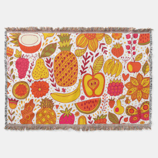Couverture Doodles de fruits : Motif Vintage été.