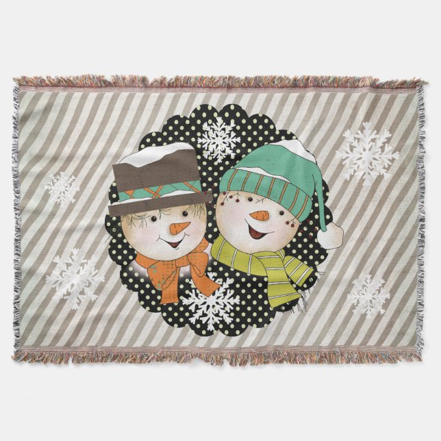 Couverture Dots et rayures de snowmen Jeu de vacances (Devant)
