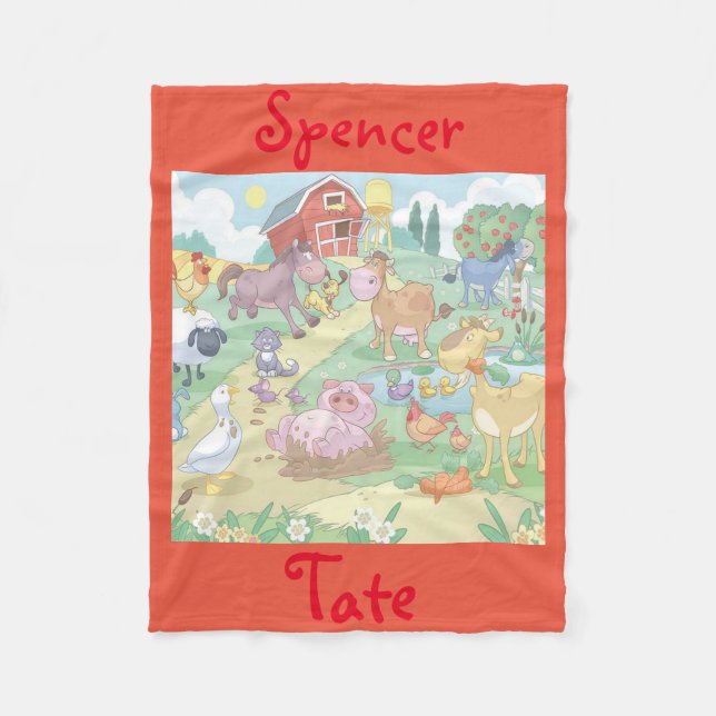 Couverture d'ouatine/animaux de ferme (Devant)