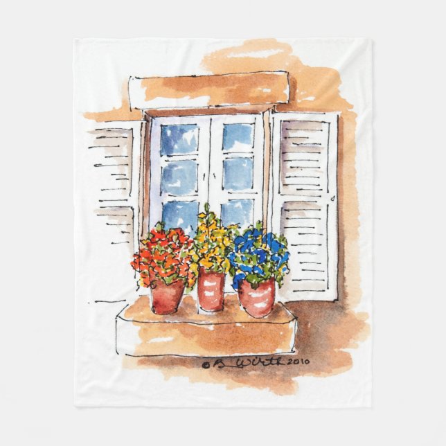 Couverture d'ouatine avec le rebord de fenêtre (Devant)