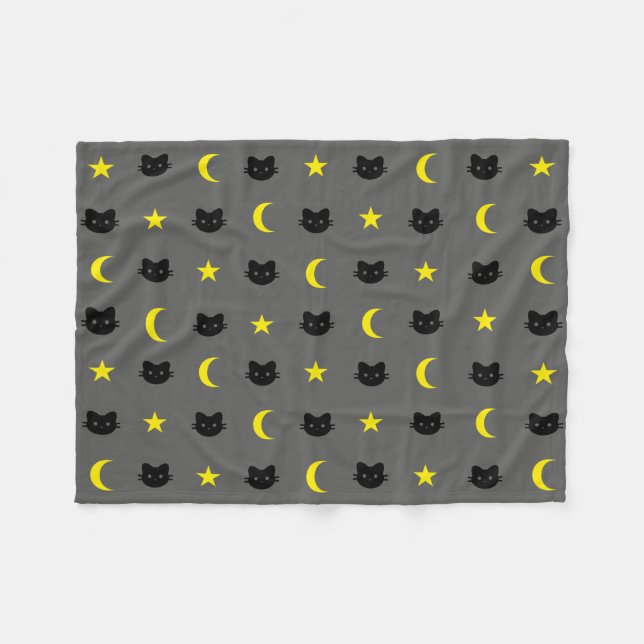 Couverture d'ouatine de lune de chat de Kitty et (Devant (Horizontal))