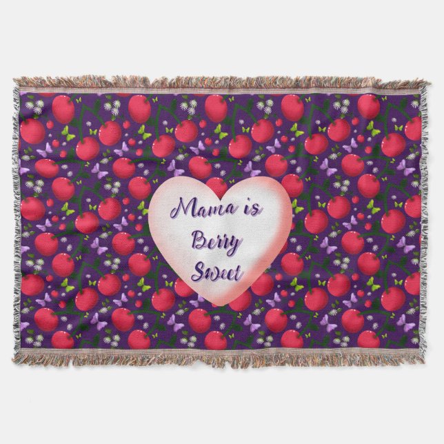 Couverture Douce papillon cerise personnalisée et sur mesure (Devant)