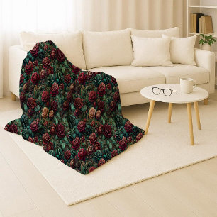 Couverture Douillette Sherpa Or Sarcelle Rose Art 