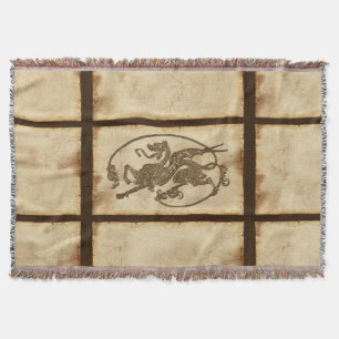 Couverture Dragon vintage du Vieux Monde sur Faux Parchment