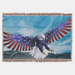 Couverture Drapeau américain Eagle volant dans le ciel