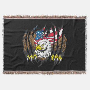Couverture Drapeau américain patriotique d'Eagle chauve