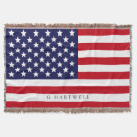 Drapeau américain patriotique stylisé de nom fait