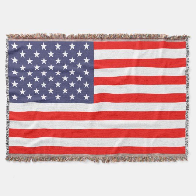 Couverture Drapeau américain patriotique tissé jeter la couve (Devant)