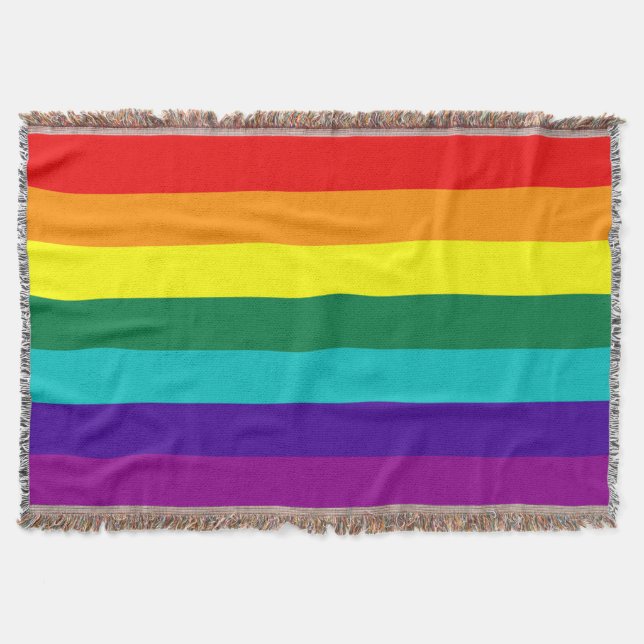 Couverture Drapeau de la Fierté arc-en-ciel 7 bandes (Devant)