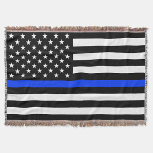 Couverture Drapeau de police de la ligne bleue mince