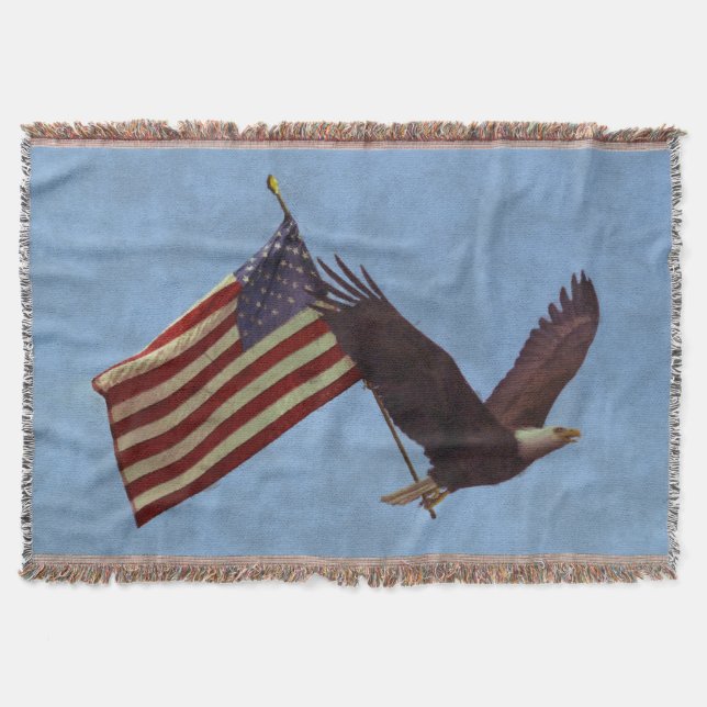 Couverture Drapeau Patriotique Flying Bald Eagle & US (Devant)
