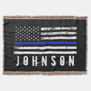 Couverture Drapeau personnalisé de police affligé par nom